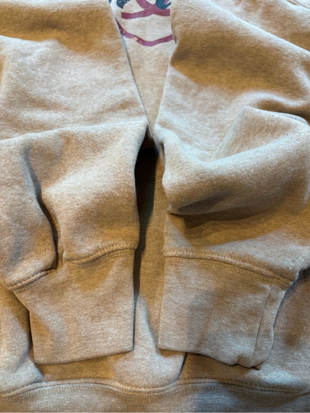 Ariat Women’s Sz XL REAL Hoodie Long Sleeve Logo Pullover Lined Western Tan - Picture 7 of 11